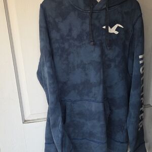 Hollister Men's Navy Hoodie Sweater Medium.